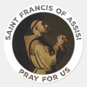St. Francis of Assisi Pray for Us Runt Klistermärke