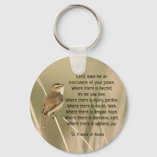 St. Francis of Assisi Prayer Bird Inspirational Nyckelring