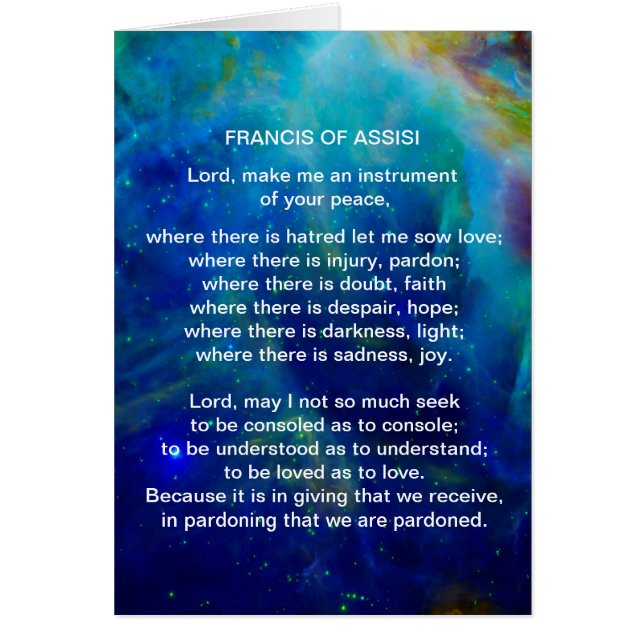 St Francis of Assisi Prayer Hälsningskort (Framsidan)