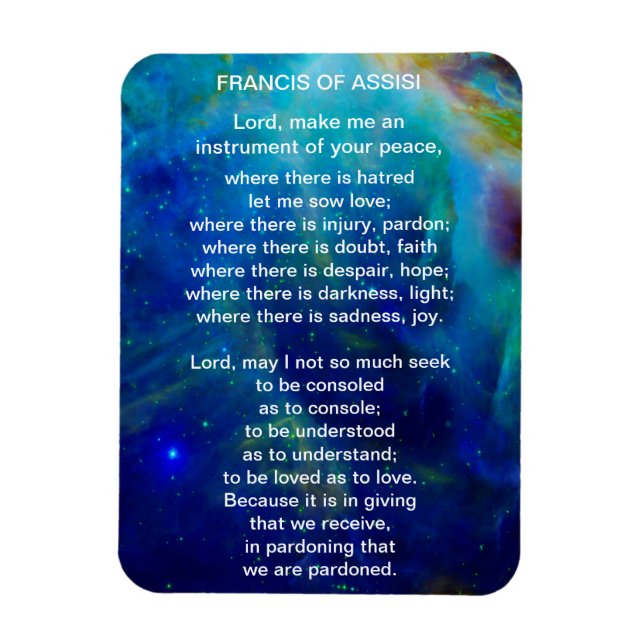 St Francis of Assisi Prayer Magnet (Vertikal)