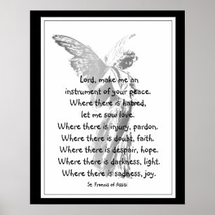 St. Francis of Assisi Prayer med Angel Poster