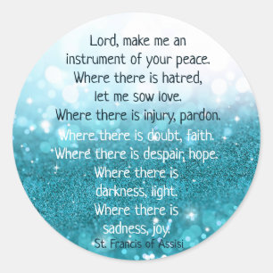 St. Francis of Assisi Prayer Snö Snowflake Winter Runt Klistermärke