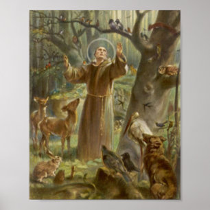 St. Francis of Assisi Preaching to Animals Poster
