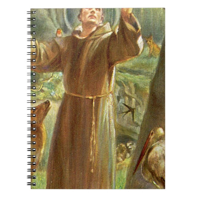 St Francis of Assisi predikar för djur Anteckningsbok (Framsidan)