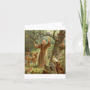 St Francis of Assisi predikar för djur Kort