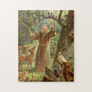 St Francis of Assisi predikar för djur Pussel
