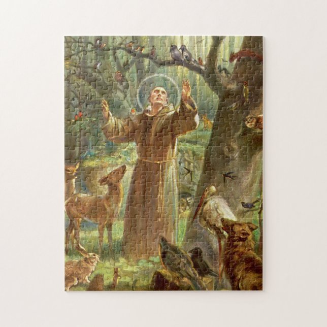 St Francis of Assisi predikar för djur Pussel (Vertikal)