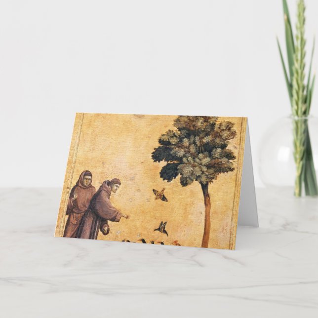 St. Francis of Assisi predikar för fåglar Kort (Framsida)