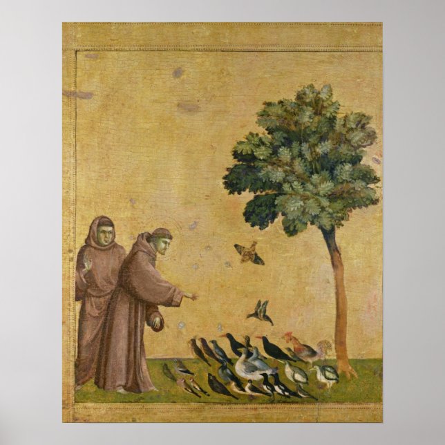St. Francis of Assisi predikar för fåglar Poster (Framsidan)