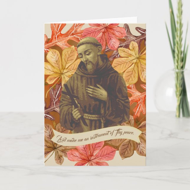 St. Francis of Assisi Quote Höst löv Kort (Framsida)