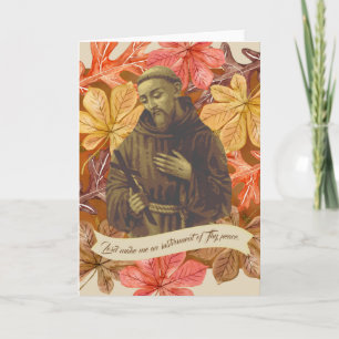 St. Francis of Assisi Quote Höst löv Kort