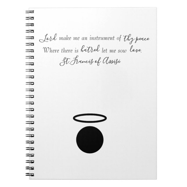 St. Francis of Assisi Quote Notebook Anteckningsbok (Framsidan)