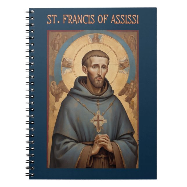 St. Francis of Assisi Roman Catholic Notebook Anteckningsbok (Framsidan)
