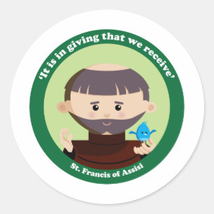 St. Francis of Assisi Runt Klistermärke