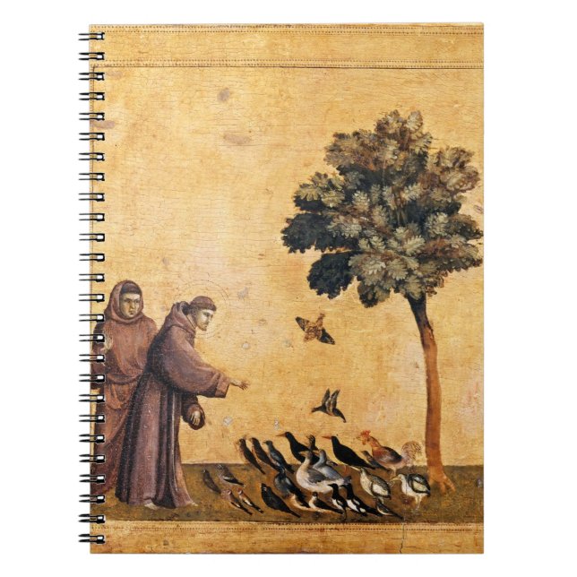 St. Francis of Assisi som predikar för fåglar Anteckningsbok (Framsidan)