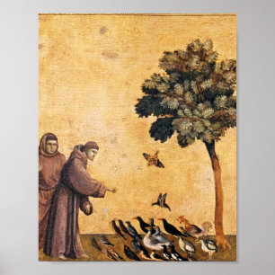 St. Francis of Assisi som predikar för fåglar Poster