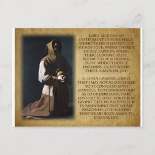 St Francis of Assisi's Prayer Vykort
