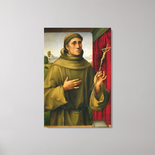 St. Francis of Assissi, c.1490 (tempera on panel) Canvastryck (Framsida)