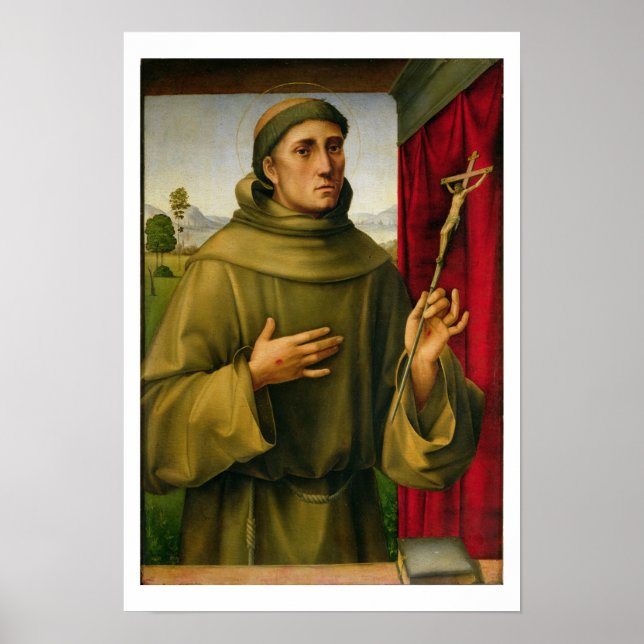 St. Francis of Assissi, c.1490 (tempera on panel) Poster (Framsidan)