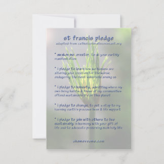 St Francis Pledge/Earth Charter-kort