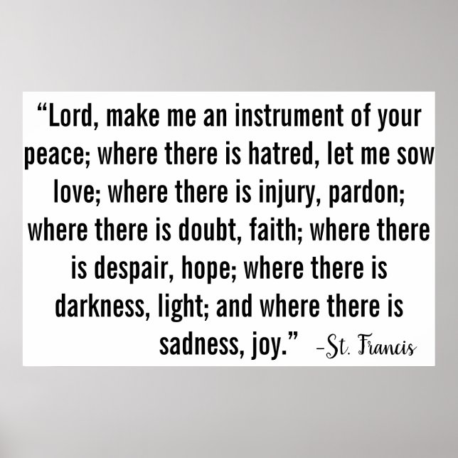 St. Francis Prayer Poster (Framsidan)