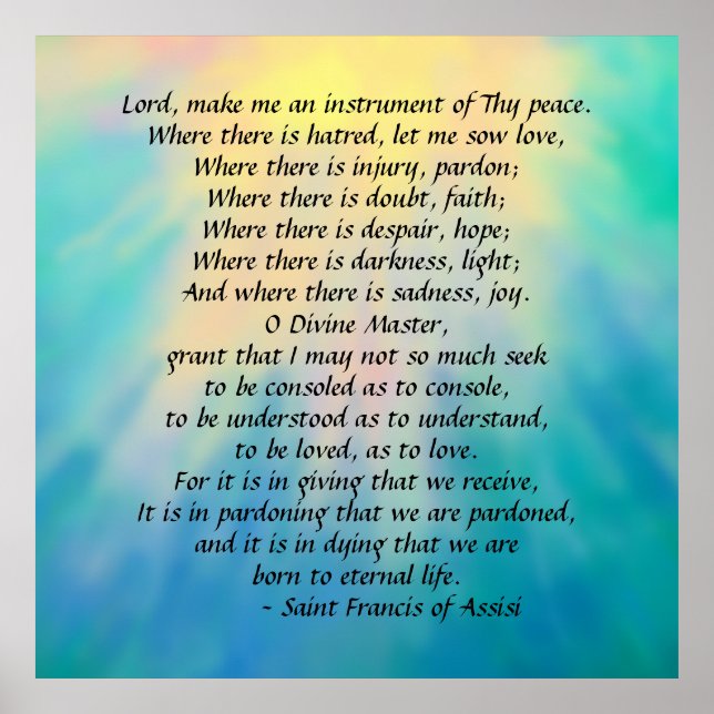 St. Francis' Prayer Poster (Framsidan)