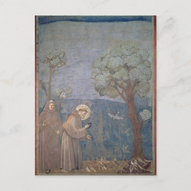 St. Francis Preaching to the Birds, 1297-99 Vykort (Framsida)