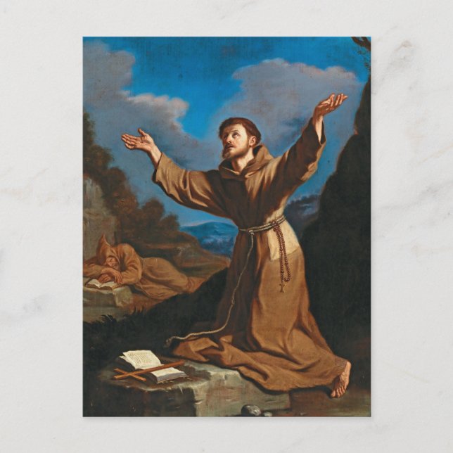 St. Francis Receiving the Stigmata by Guercino Vykort (Framsida)