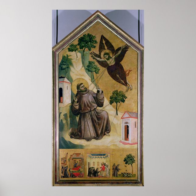 St. Francis Receiving the Stigmata, c.1295-1300 Poster (Framsidan)