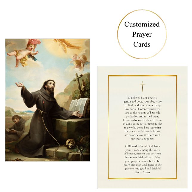 St. Francis Roman Prayer Card Placeringskort (Skapare uppladdad)