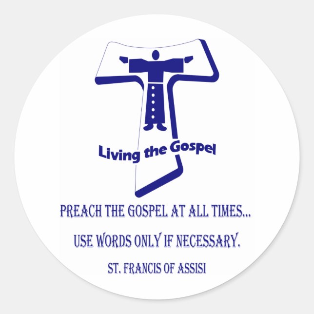 St Francis Runt Klistermärke (Framsida)