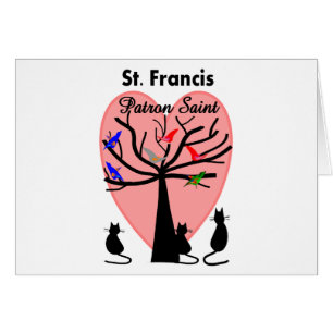 St Francis skyddshelgon--Unika träd och djur Hälsningskort