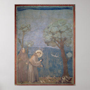 St Francis som predikar till fåglarna, 1297-99 Poster