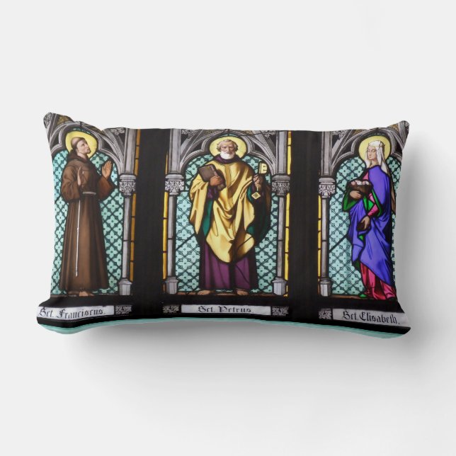 St. Francis, St. Peter, och St. Elizabeth Religiös Lumbarkudde (Framsida)