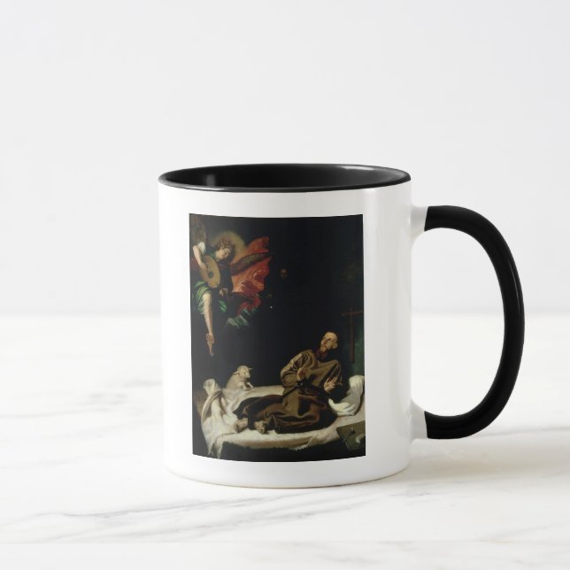 St Francis tröstade vid en ängelmusiker Mugg (Höger)