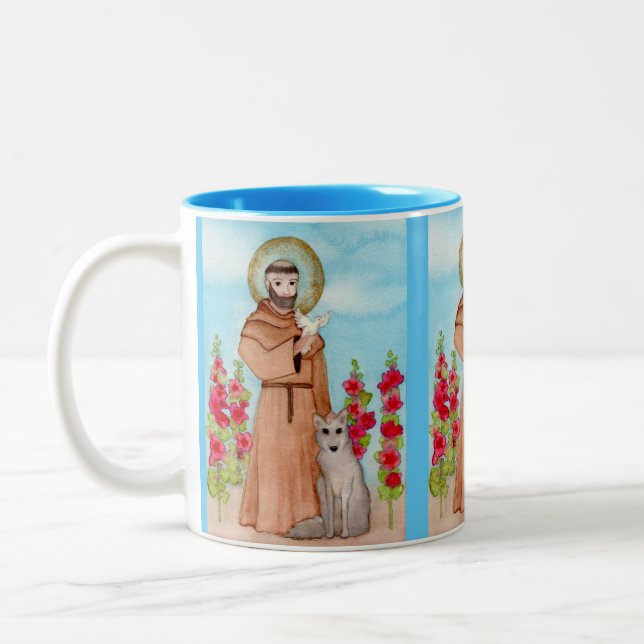 St. Francis Watercolor Två-Tonad Mugg (Vänster)