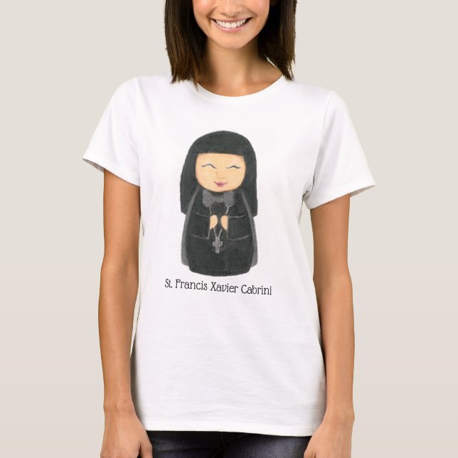 St Francis Xavier Cabrini T-tröja T-shirt (Framsida)