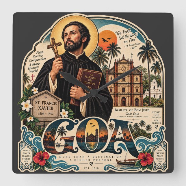 St. Francis Xavier – Goa kulturarv Fyrkantig Klocka (Framsida)