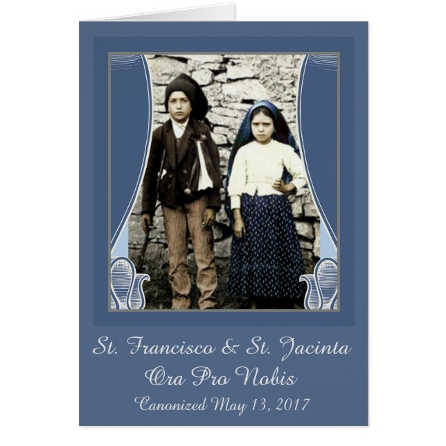 St. Francisco & St. Jacinta nyligen Canonized Hälsningskort (Framsidan)