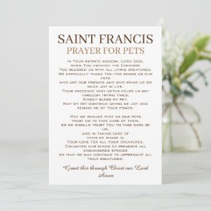St. Franciskus-bön för husdjur Faltkort