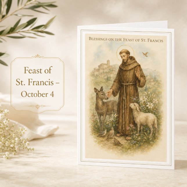 St. Franciskus festdag segnar religiös Kort (Skapare uppladdad)
