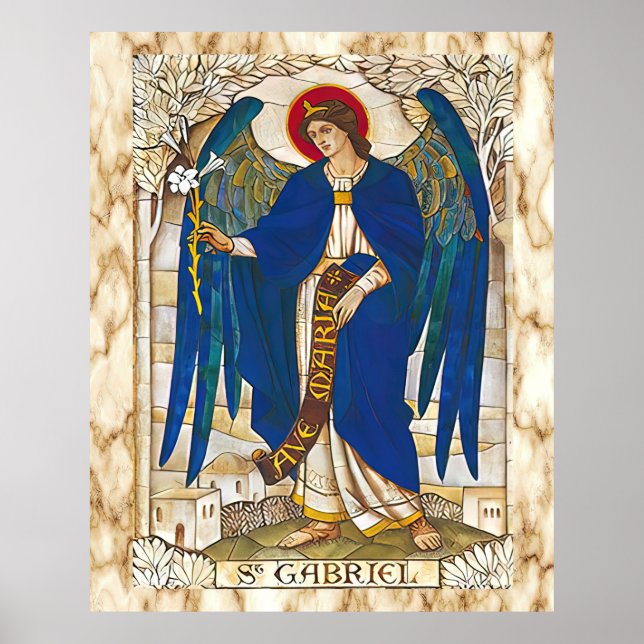 St Gabriel Archangel Angel Catholie Saint Poster (Framsidan)