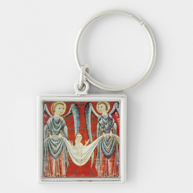 St Gabriel och St.-Raphael, c.1200 Fyrkantig Silverfärgad Nyckelring (Framsidan)