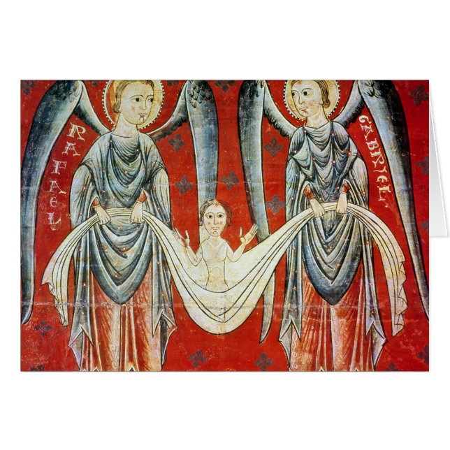 St Gabriel och St.-Raphael, c.1200 Hälsningskort (Framsidan Horizontal)