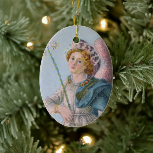 St. Gabriel the Archangel (uppgifter; M 017) Julgransprydnad Keramik