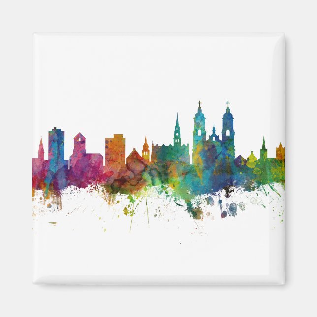 St Gallen Schweiz Skyline Magnet (Framsidan)