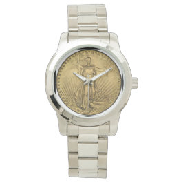 St. Gaudens (Dubblan Eagle Guld Coin) Manar Watch Armbandsur