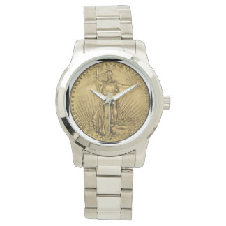 St. Gaudens (Dubblan Eagle Guld Coin) Manar Watch Armbandsur