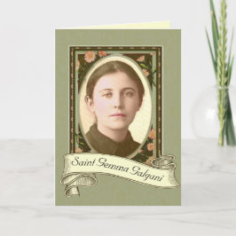 St Gemma Galgani Saint of Back Pain Heliga Card Tack Kort