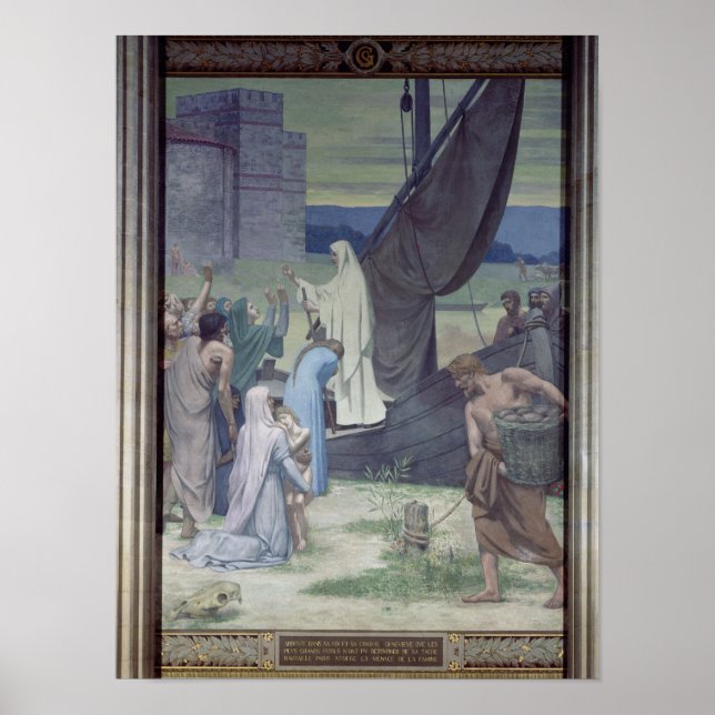 St. Genevieve Bringing Supplies Poster (Framsidan)